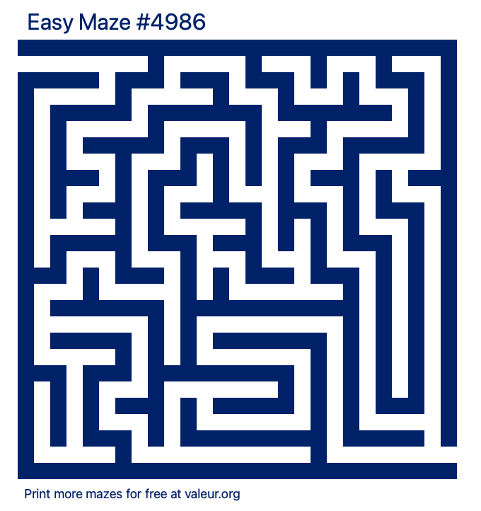 Free Printable Easy Maze number 4986