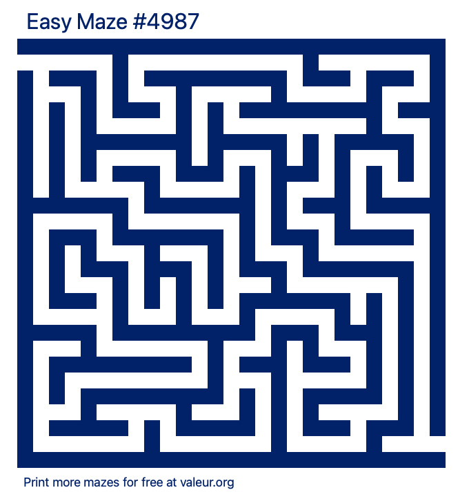 Free Printable Easy Maze number 4987