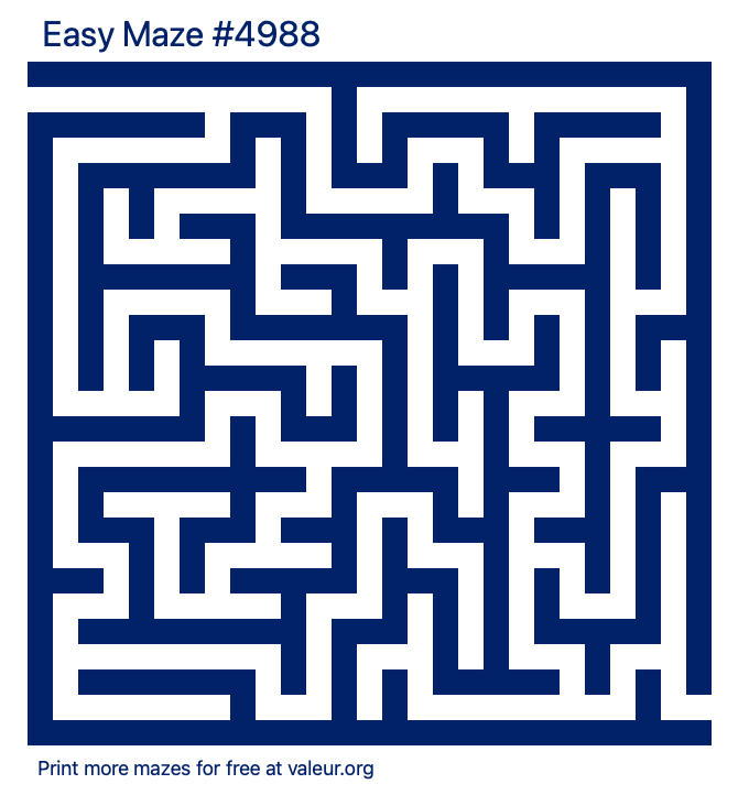 Free Printable Easy Maze number 4988