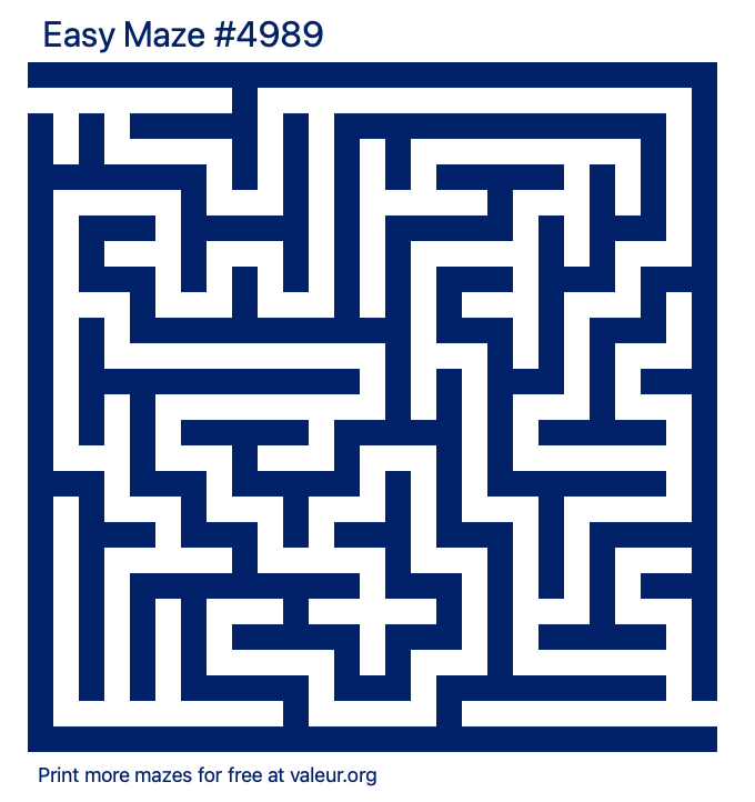 Free Printable Easy Maze number 4989