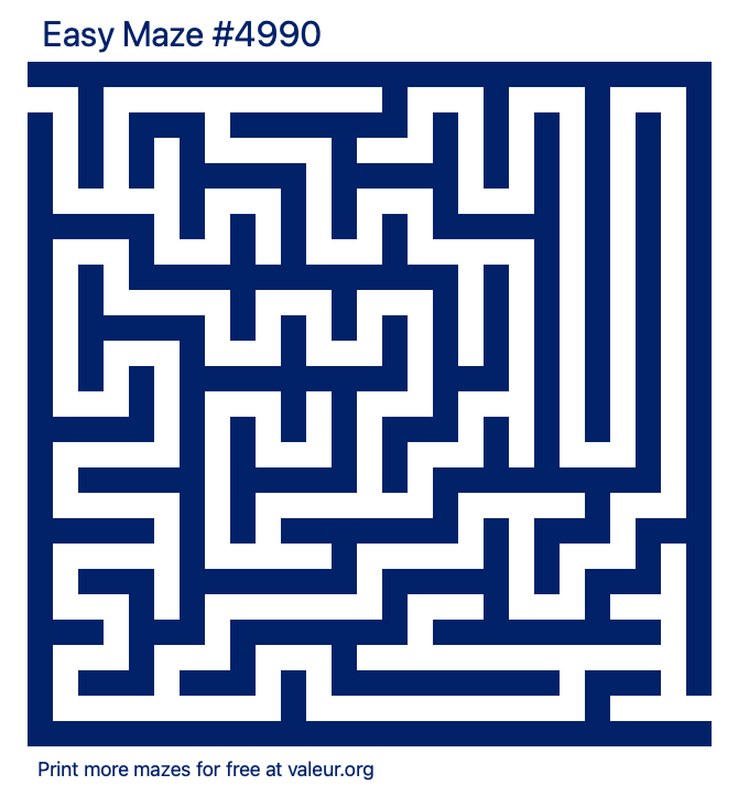 Free Printable Easy Maze number 4990