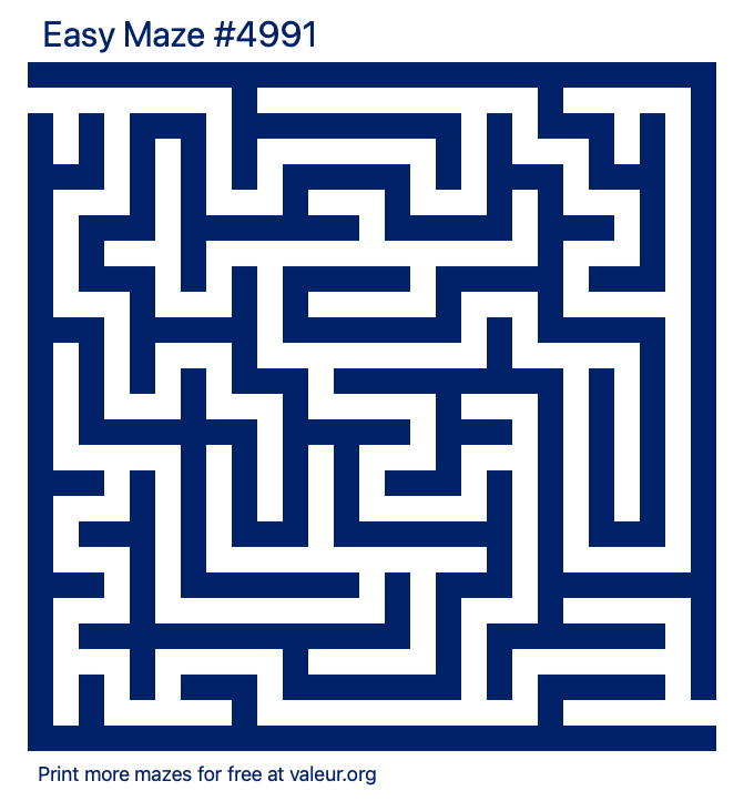 Free Printable Easy Maze number 4991