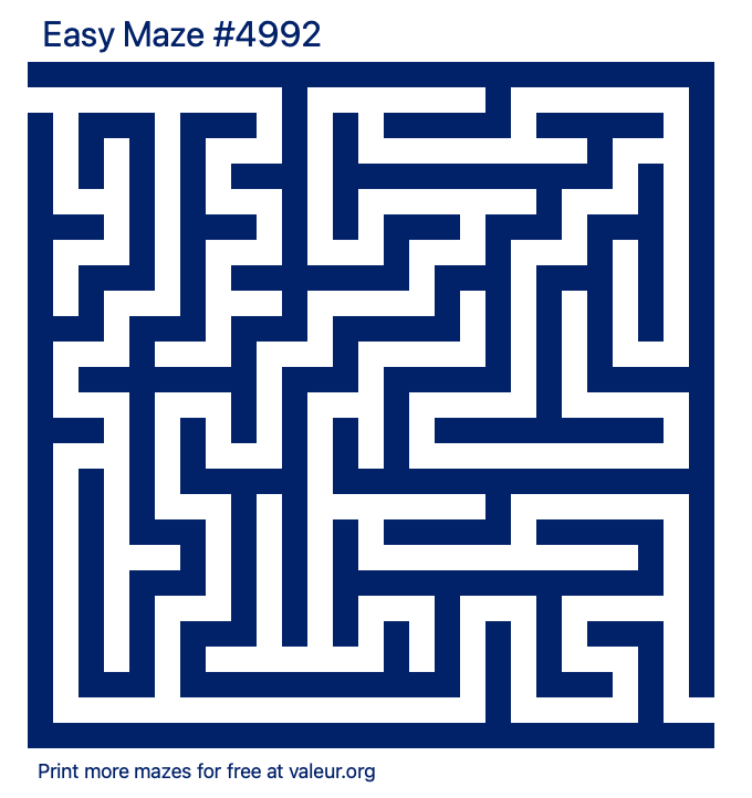 Free Printable Easy Maze number 4992