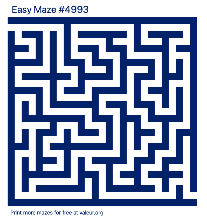 Free Printable Easy Maze number 4993