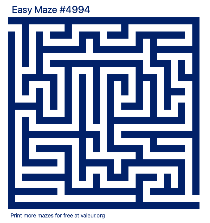 Free Printable Easy Maze number 4994