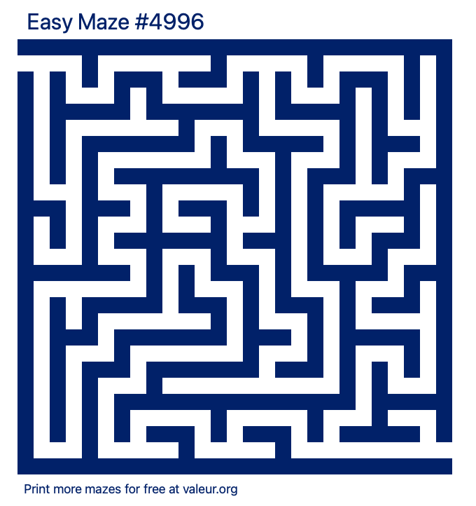 Free Printable Easy Maze number 4996