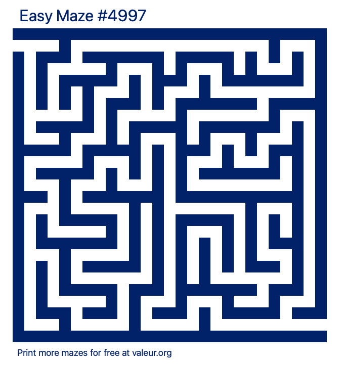 Free Printable Easy Maze number 4997