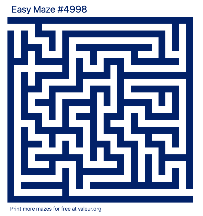 Free Printable Easy Maze number 4998