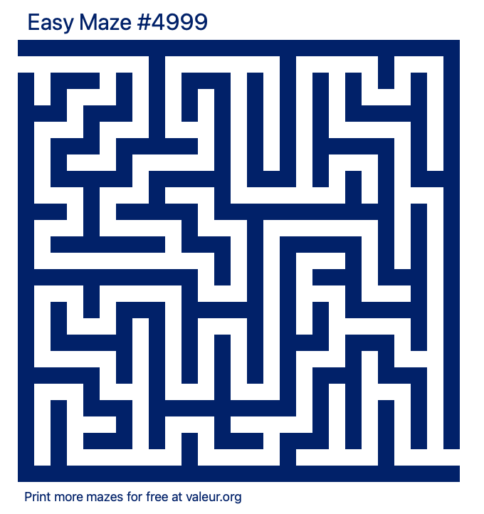 Free Printable Easy Maze number 4999