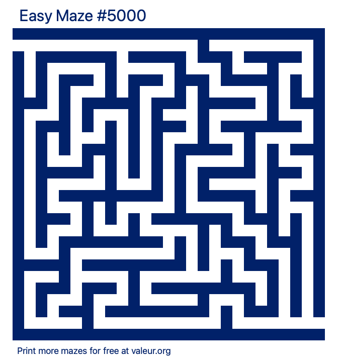 Free Printable Easy Maze number 5000