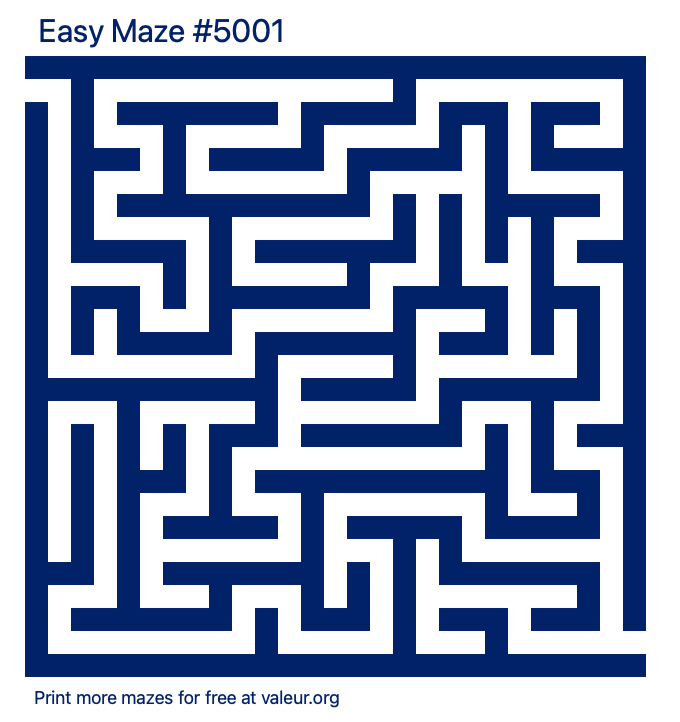 Free Printable Easy Maze number 5001