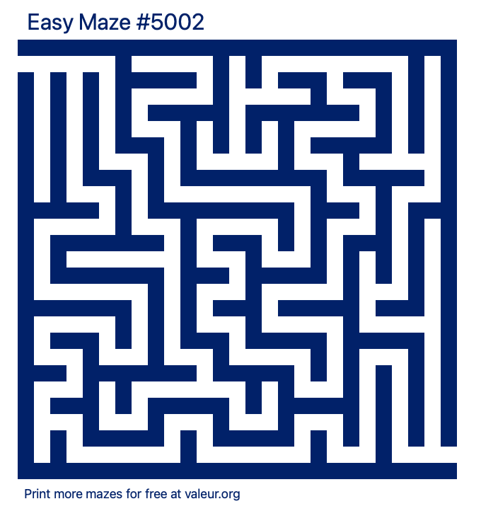 Free Printable Easy Maze number 5002