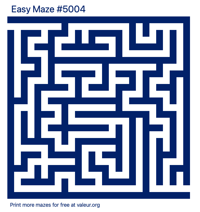 Free Printable Easy Maze number 5004