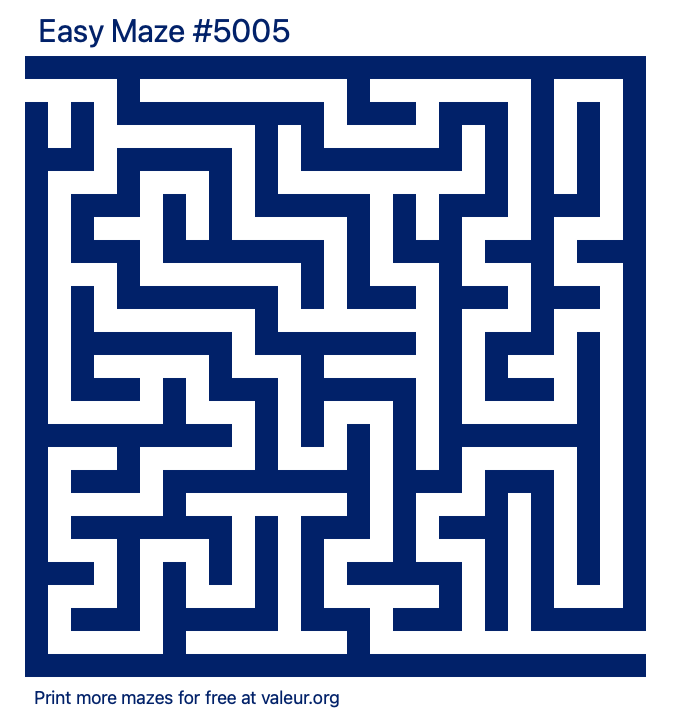 Free Printable Easy Maze number 5005