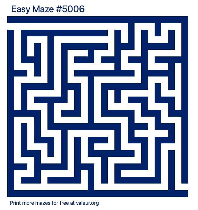 Free Printable Easy Maze number 5006