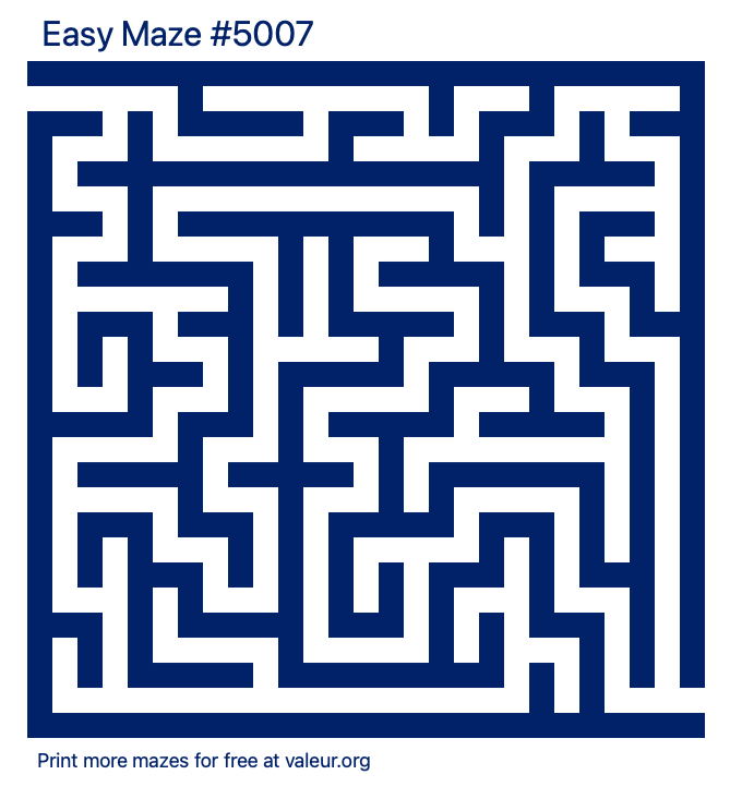 Free Printable Easy Maze number 5007