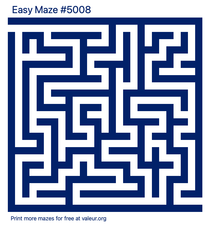 Free Printable Easy Maze number 5008