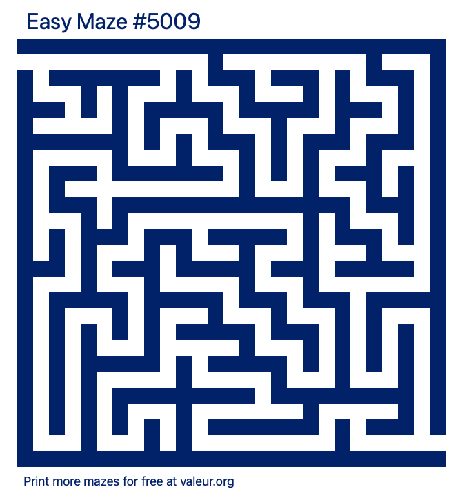 Free Printable Easy Maze number 5009