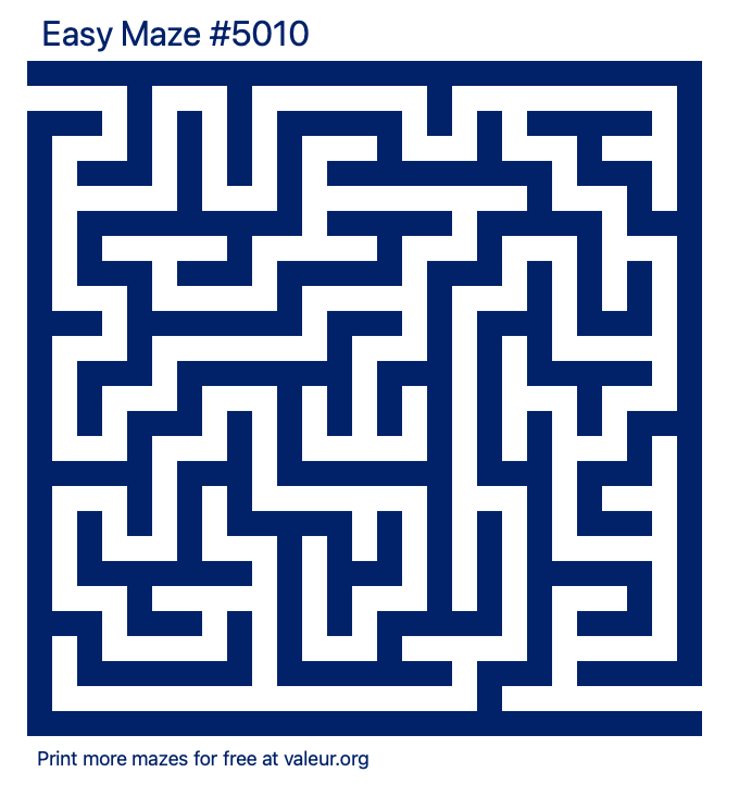 Free Printable Easy Maze number 5010