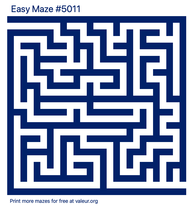 Free Printable Easy Maze number 5011