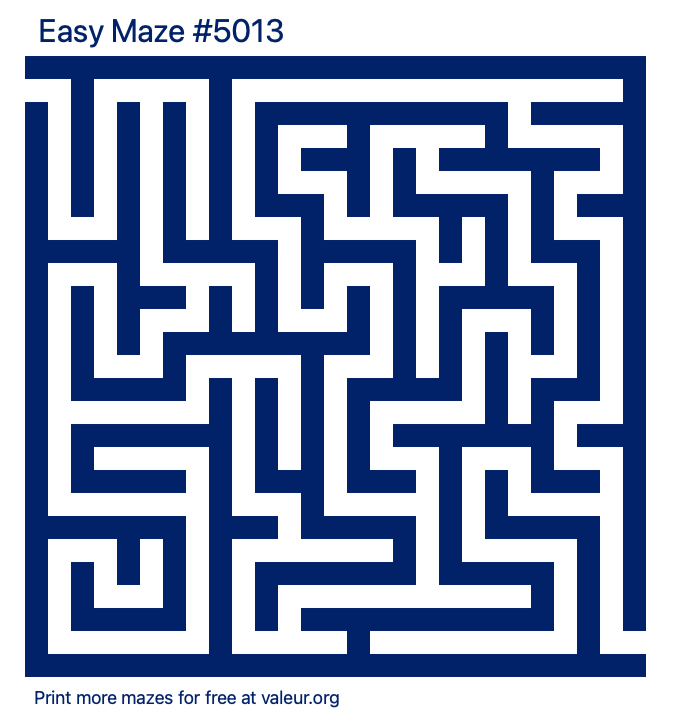 Free Printable Easy Maze number 5013