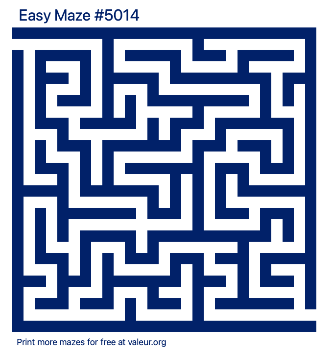 Free Printable Easy Maze number 5014