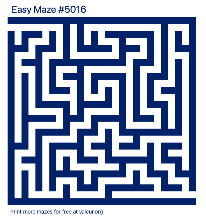 Free Printable Easy Maze number 5016