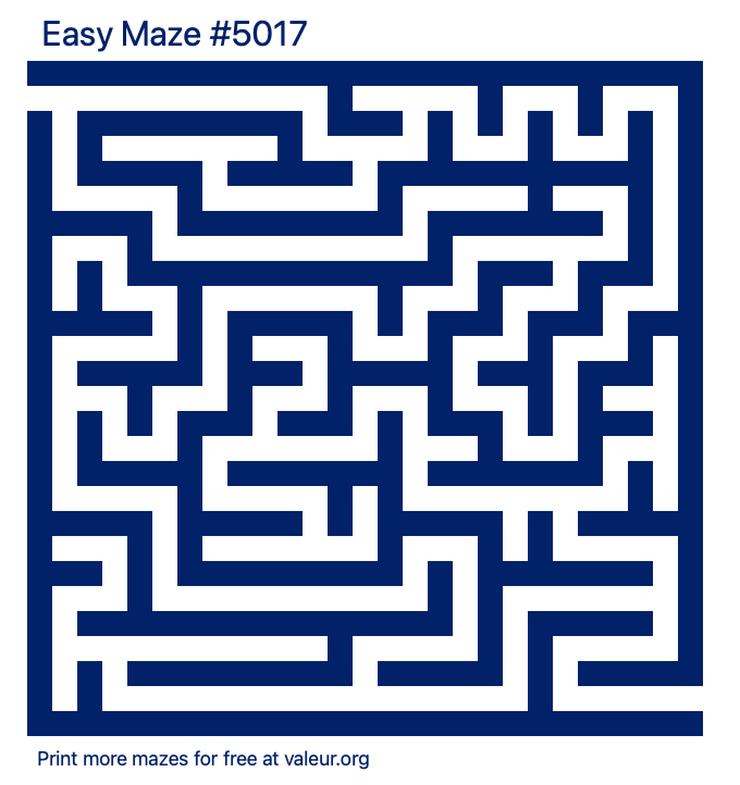 Free Printable Easy Maze number 5017