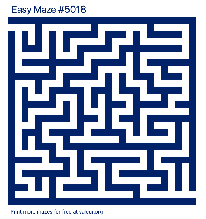 Free Printable Easy Maze number 5018