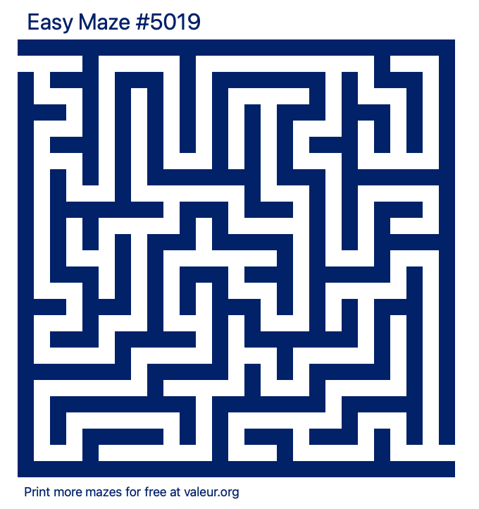 Free Printable Easy Maze number 5019