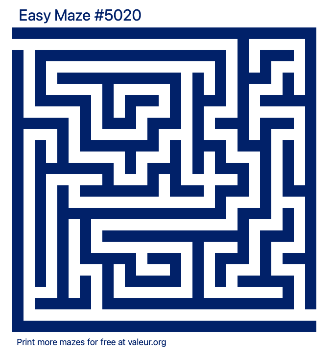 Free Printable Easy Maze number 5020