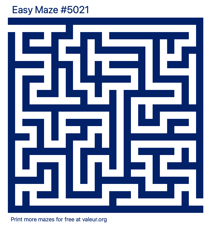 Free Printable Easy Maze number 5021