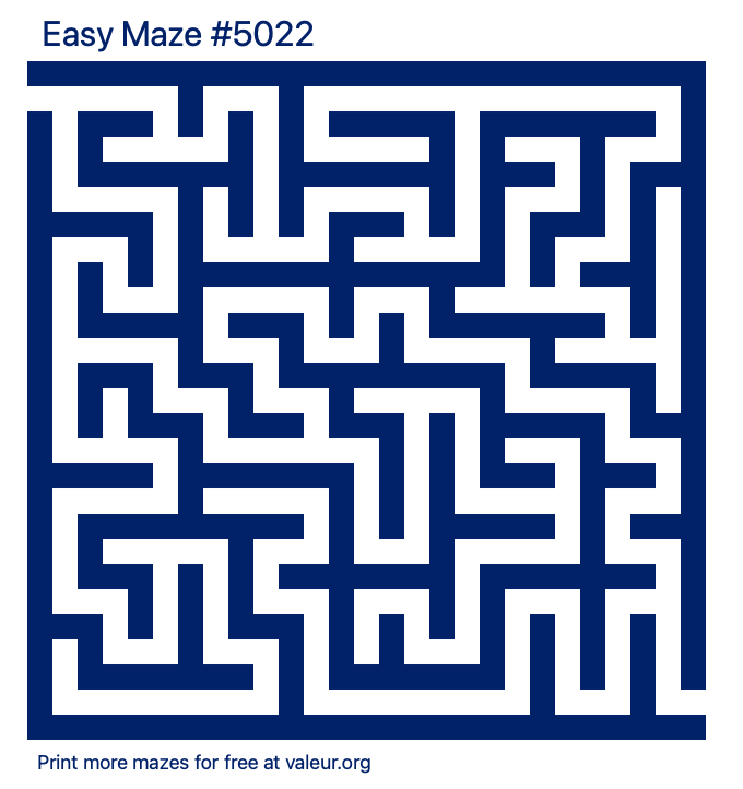 Free Printable Easy Maze number 5022