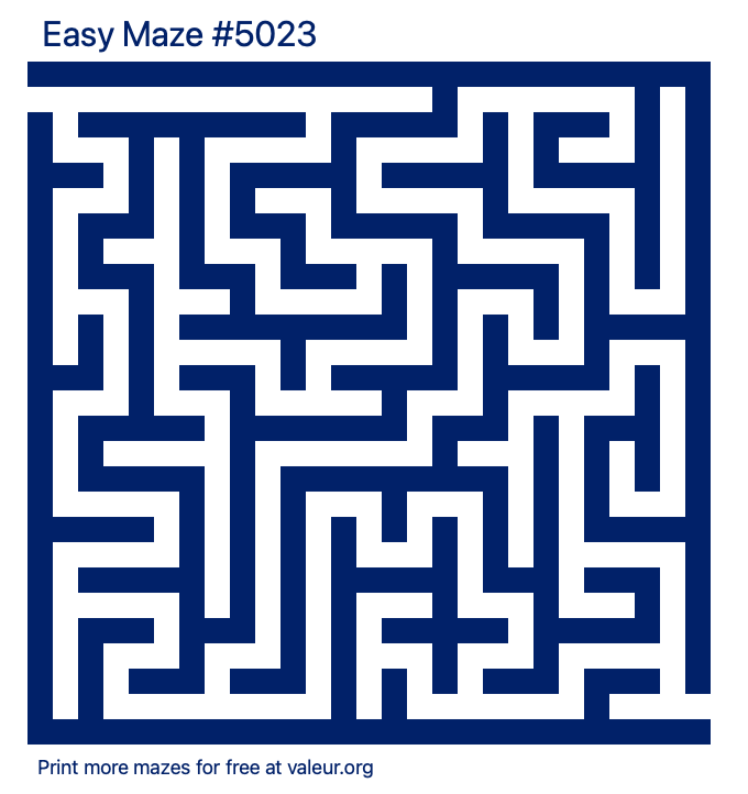 Free Printable Easy Maze number 5023