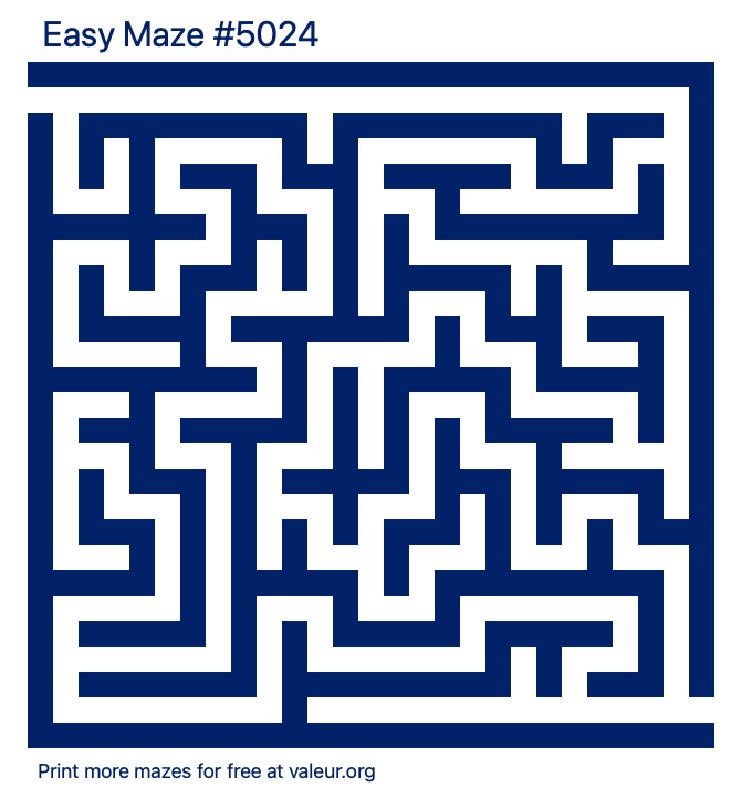 Free Printable Easy Maze number 5024