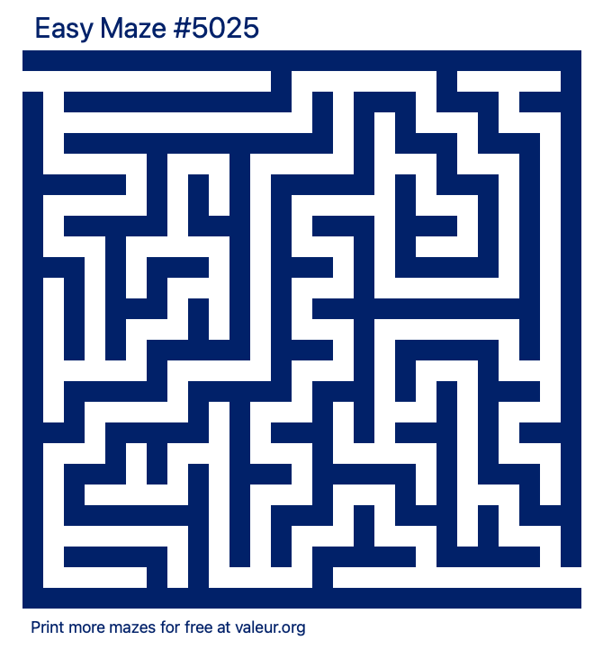 Free Printable Easy Maze number 5025