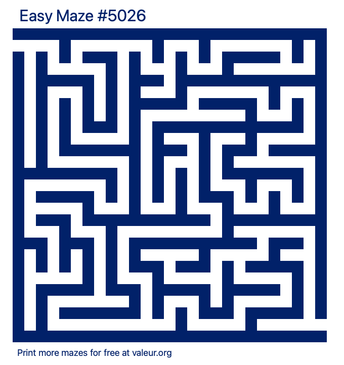 Free Printable Easy Maze number 5026