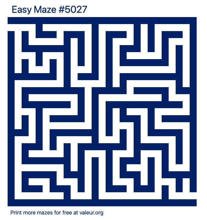 Free Printable Easy Maze number 5027