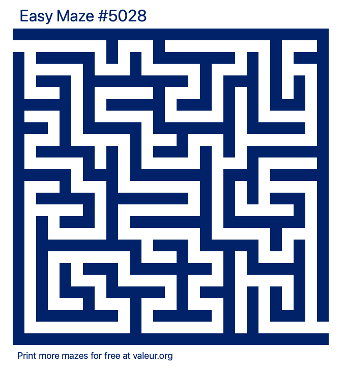 Free Printable Easy Maze number 5028