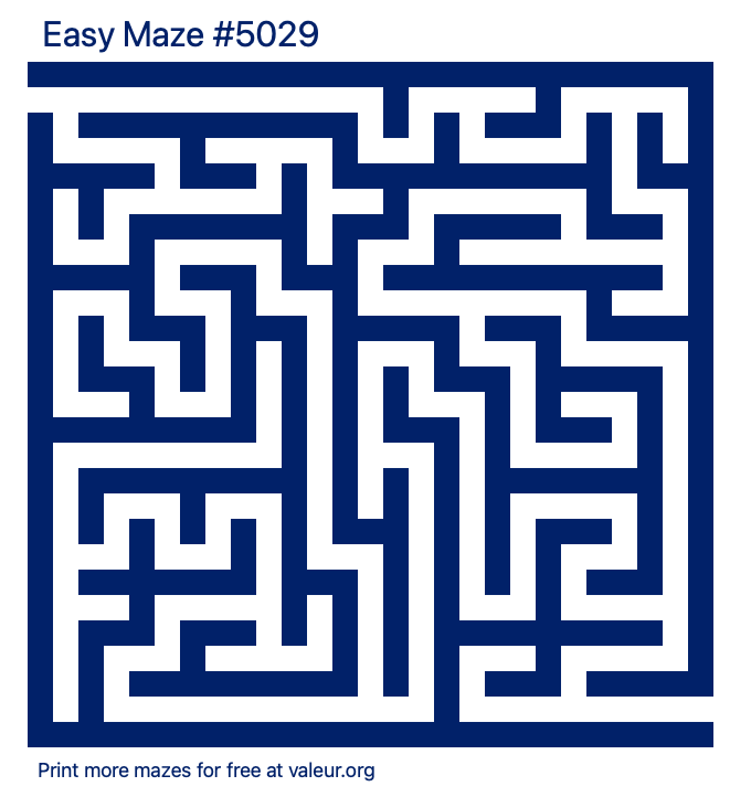 Free Printable Easy Maze number 5029