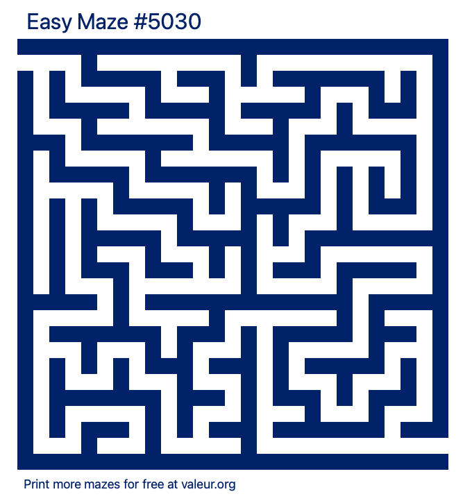 Free Printable Easy Maze number 5030