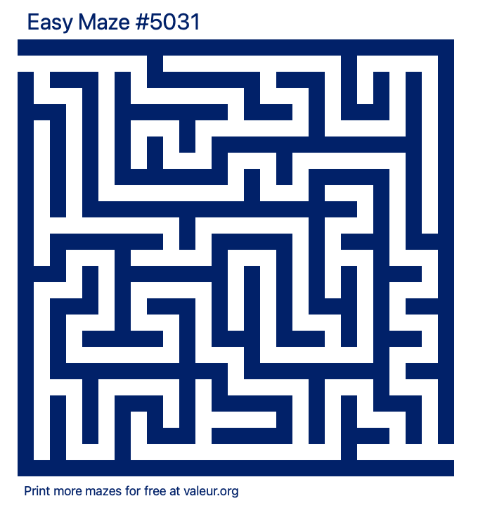 Free Printable Easy Maze number 5031