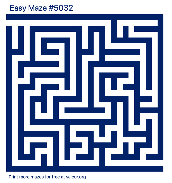 Free Printable Easy Maze number 5032