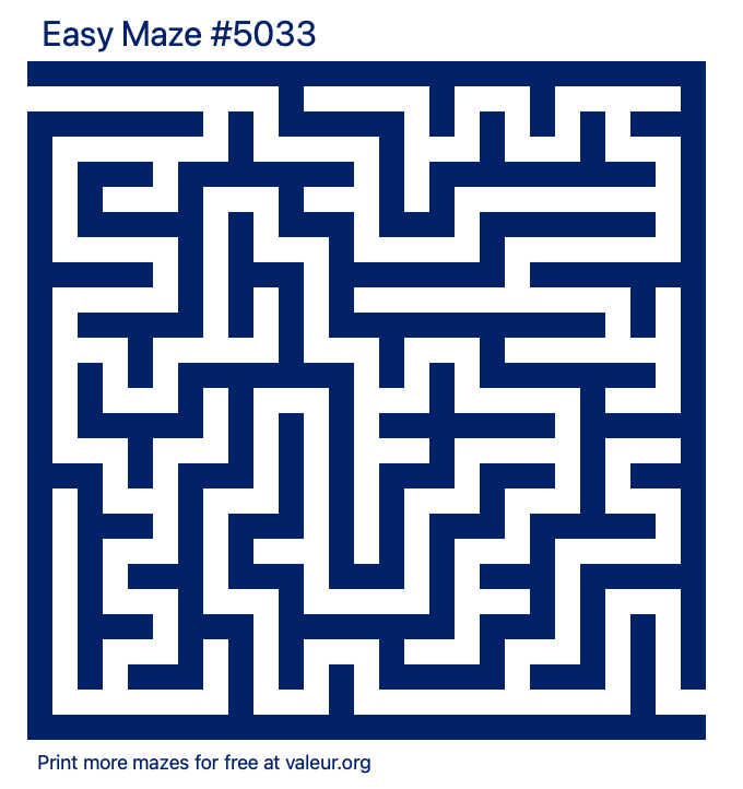 Free Printable Easy Maze number 5033