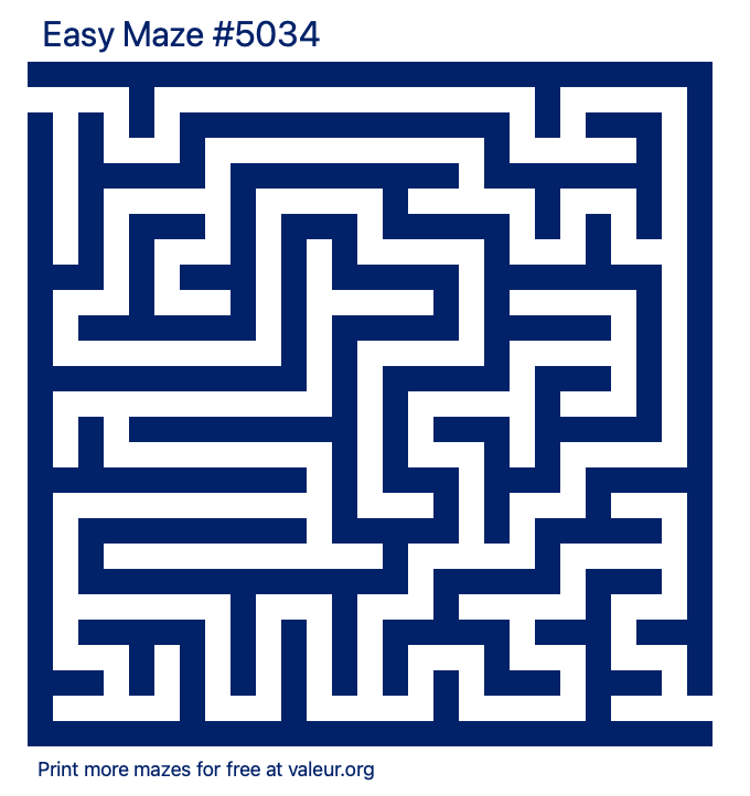 Free Printable Easy Maze number 5034