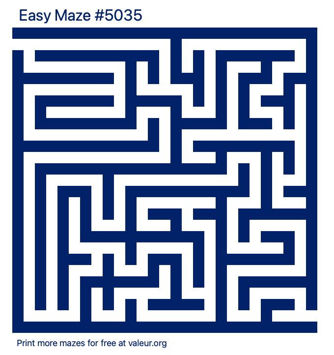 Free Printable Easy Maze number 5035