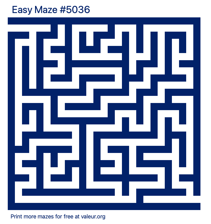 Free Printable Easy Maze number 5036