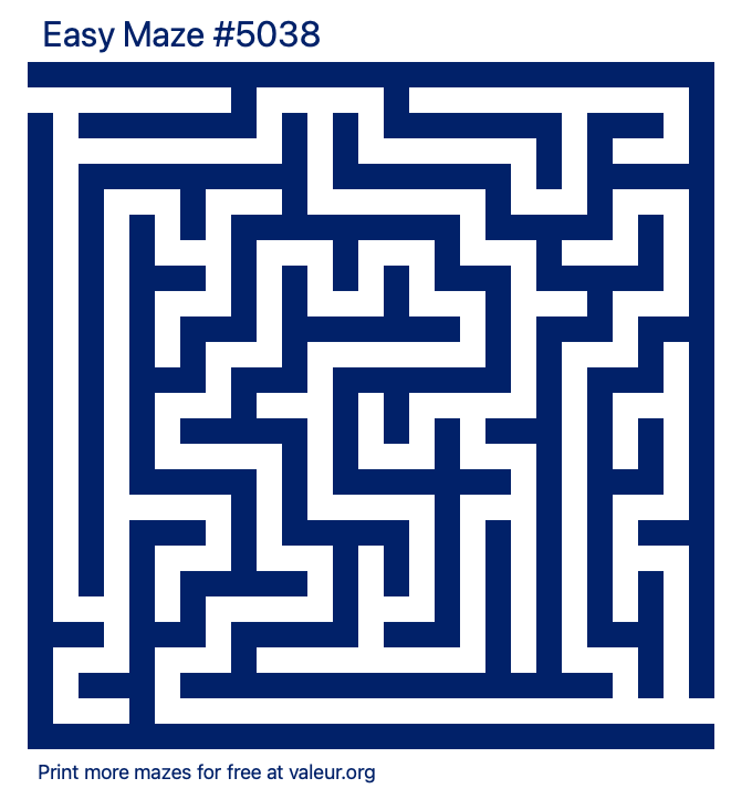 Free Printable Easy Maze number 5038