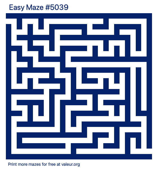 Free Printable Easy Maze number 5039