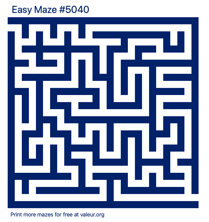 Free Printable Easy Maze number 5040